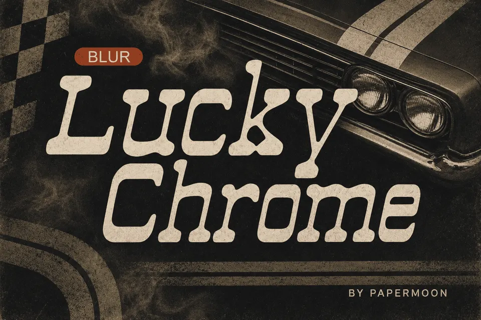 Lucky Chrome | Reverse Contrast Slab Serif Font