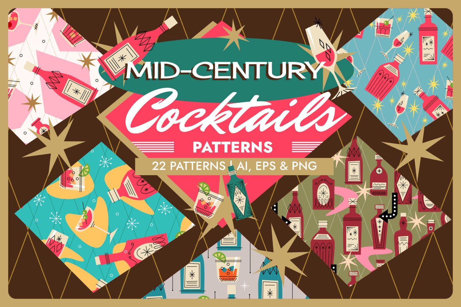 Mid-Century Cocktails Patterns — image 1