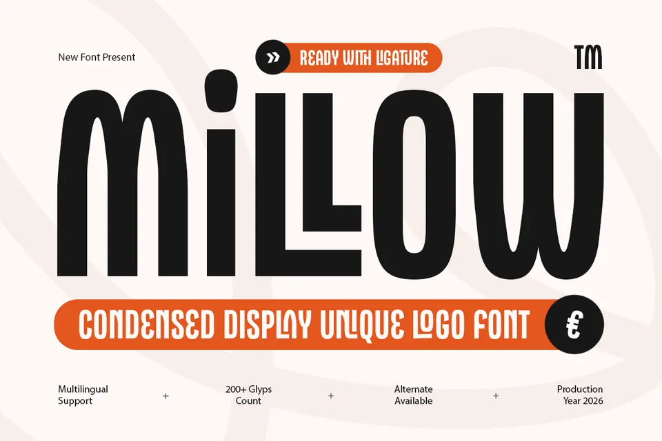 Millow-Condensed Modern Logo Font