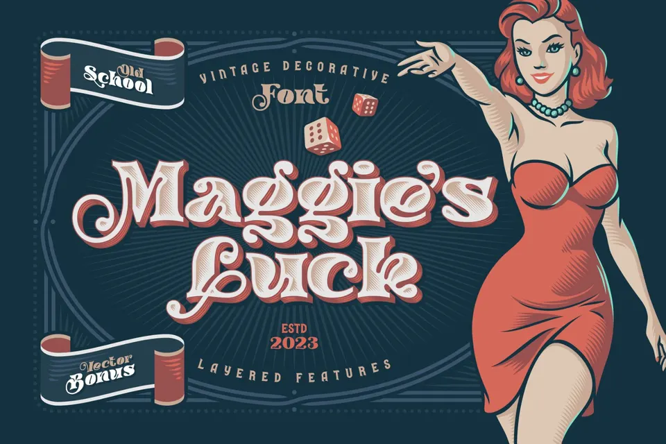 Maggie's Luck - Layered Display Font