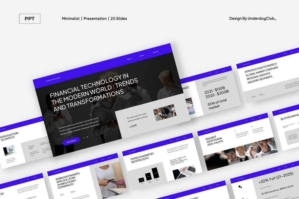 White Blue Finance Technology Presentation