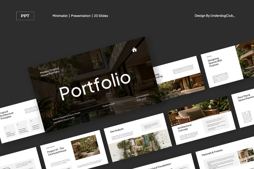 Modern Tropical House Portfolio Presentation