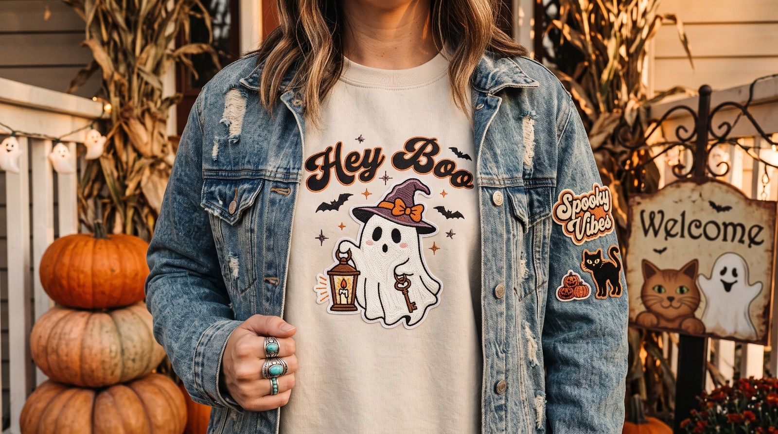 PNG Hey Boo shirt, PNG Halloween, PNG Boo — image 1
