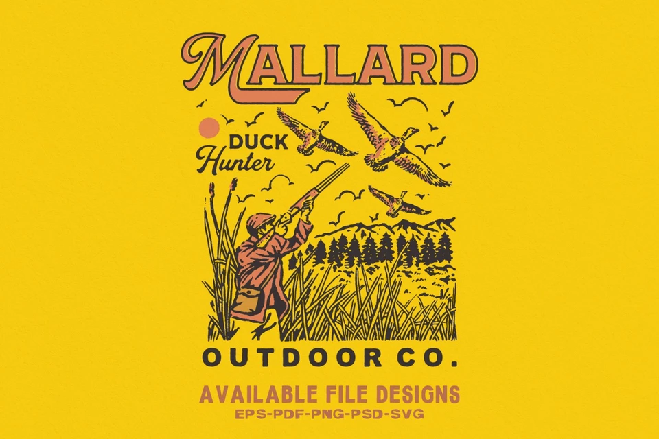 Mallard Duck Hunter – Vintage Outdoor Hunting Illustration
