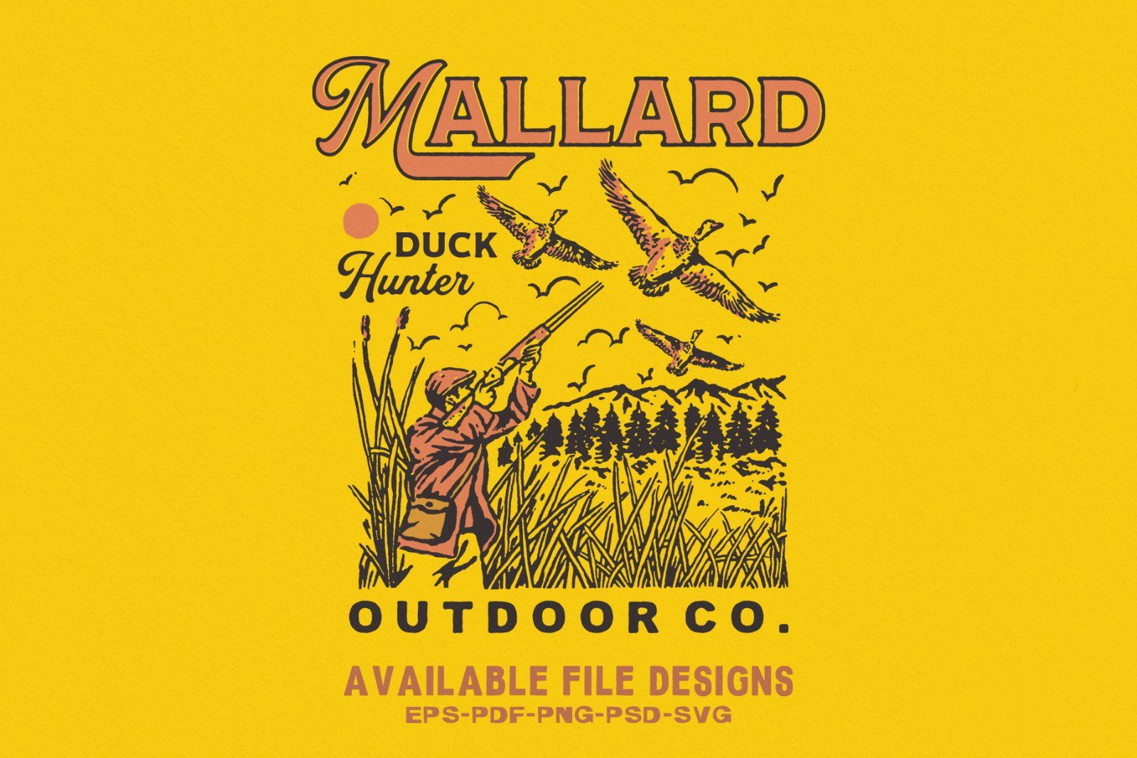 Mallard Duck Hunter – Vintage Outdoor Hunting Illustration — image 1