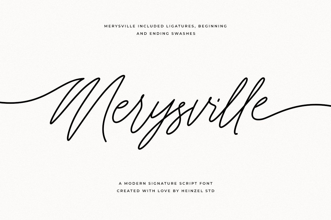 Merysville Modern Signature Script Font with Swashes — image 1