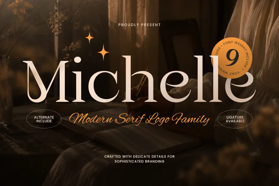 Michelle-Modern Serif Logo Family