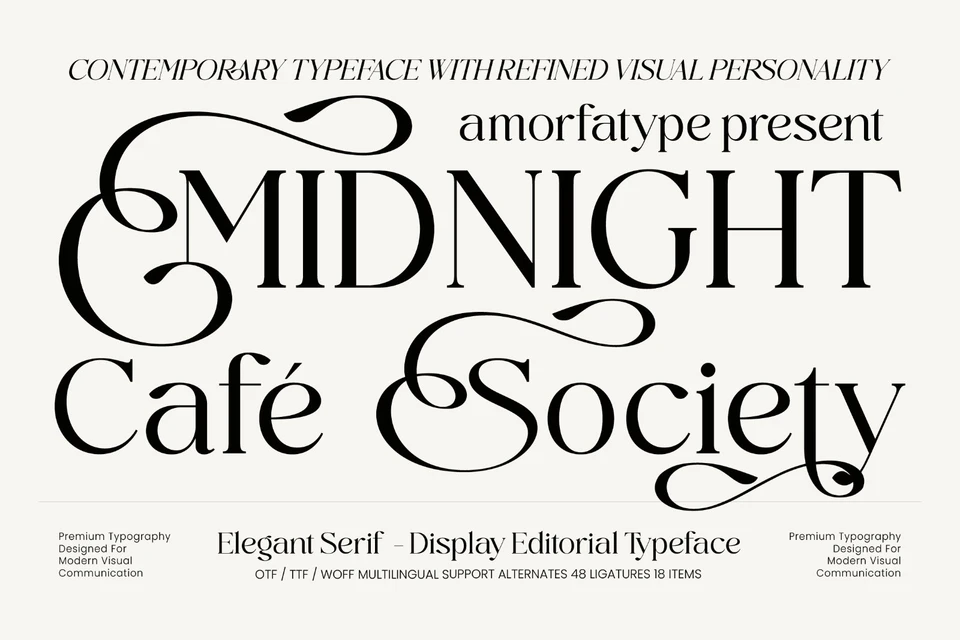 Midnight Cafe Society Elegant Serif