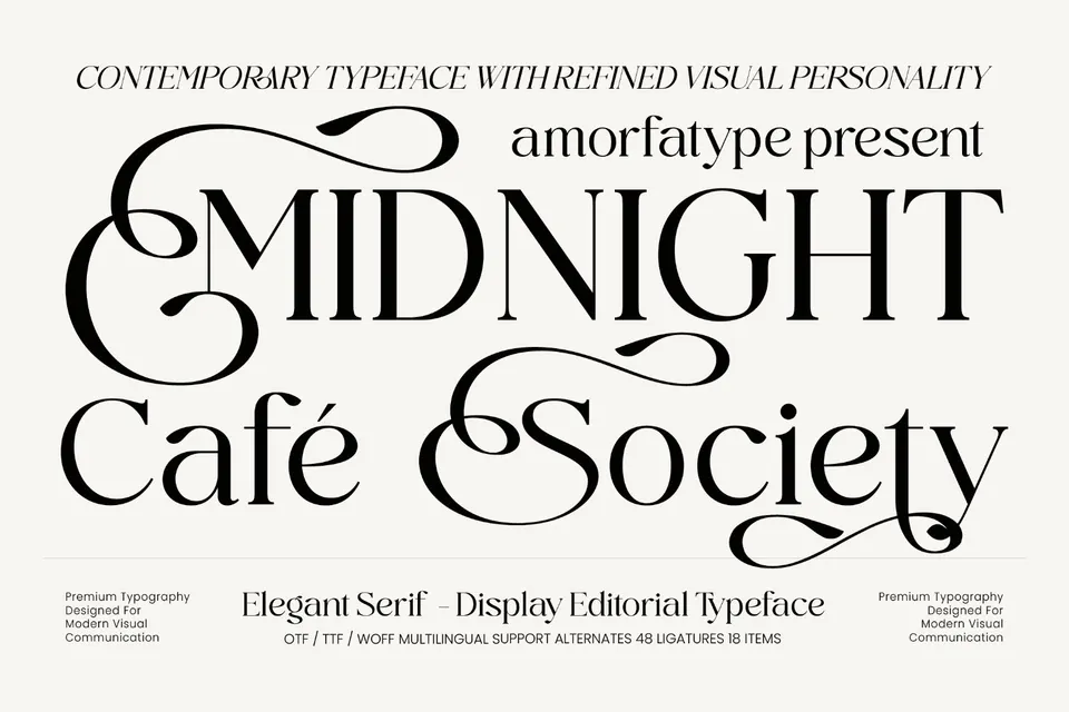 Midnight Cafe Society Elegant Serif