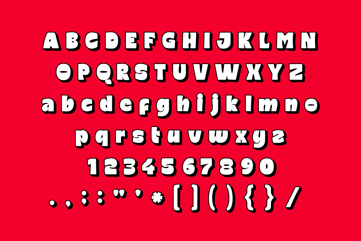 Mochilo Outline Chunky Food Display Font