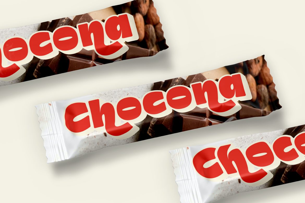 Mochilo Outline Chunky Food Display Font
