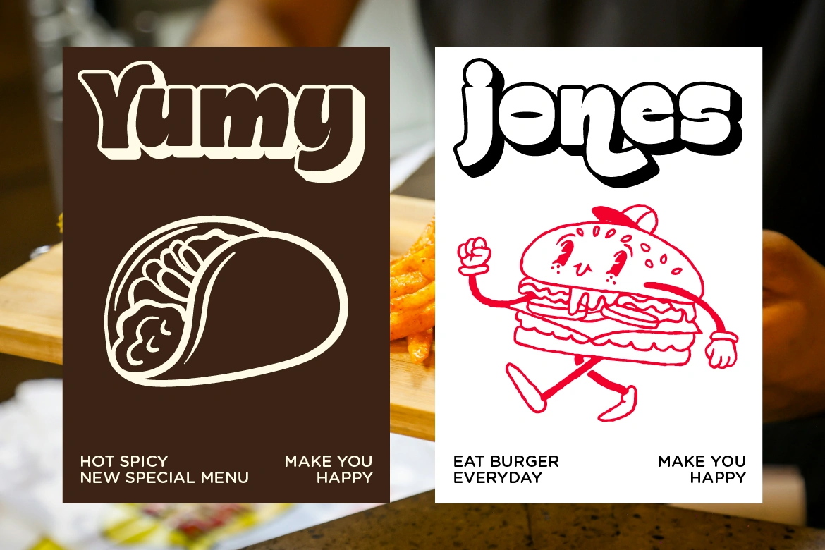 Mochilo Outline Chunky Food Display Font — image 3