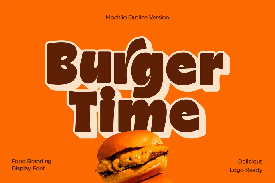 Mochilo Outline Chunky Food Display Font