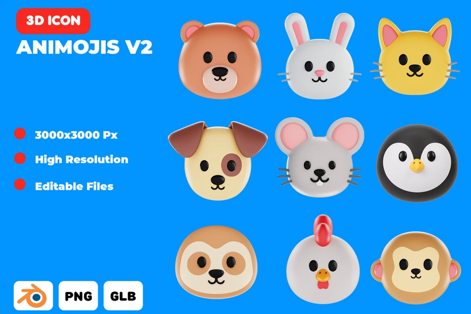 Animojis 3D Icon Pack