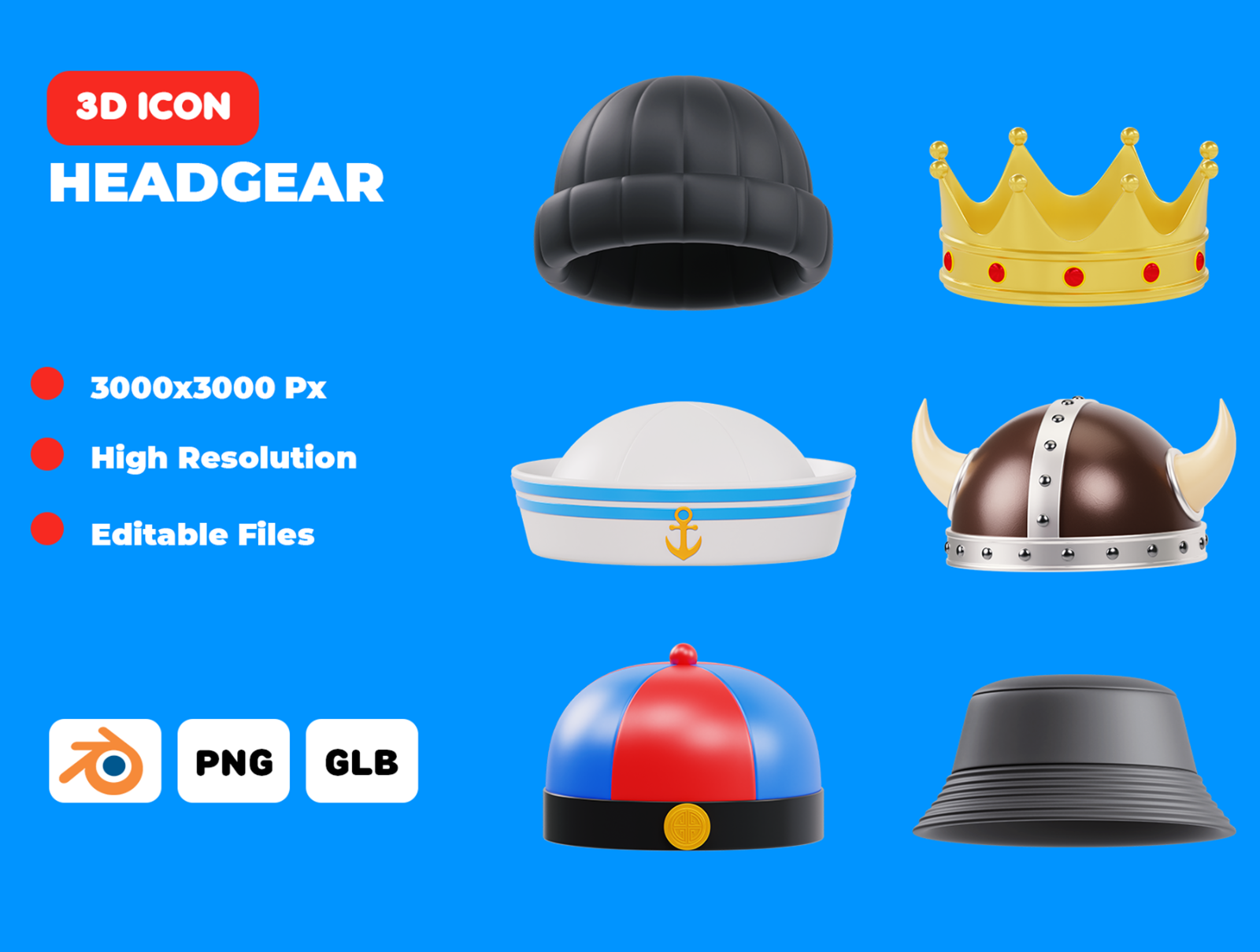 Headgear 3D Icon Pack