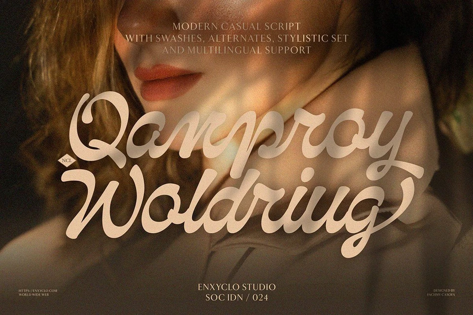 Qanproy Woldriug — Elegant Script Calligraphy Font