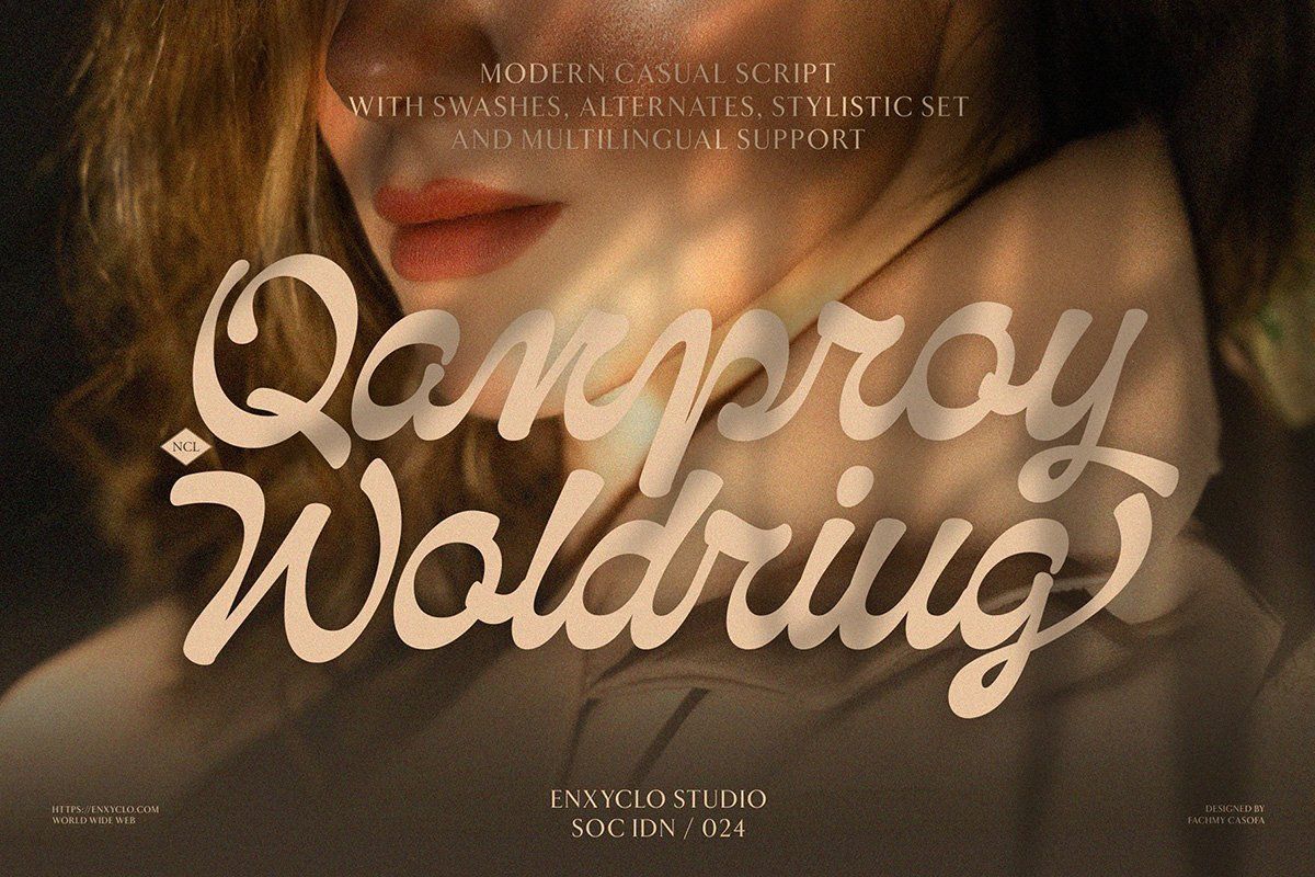 Qanproy Woldriug — Elegant Script Calligraphy Font