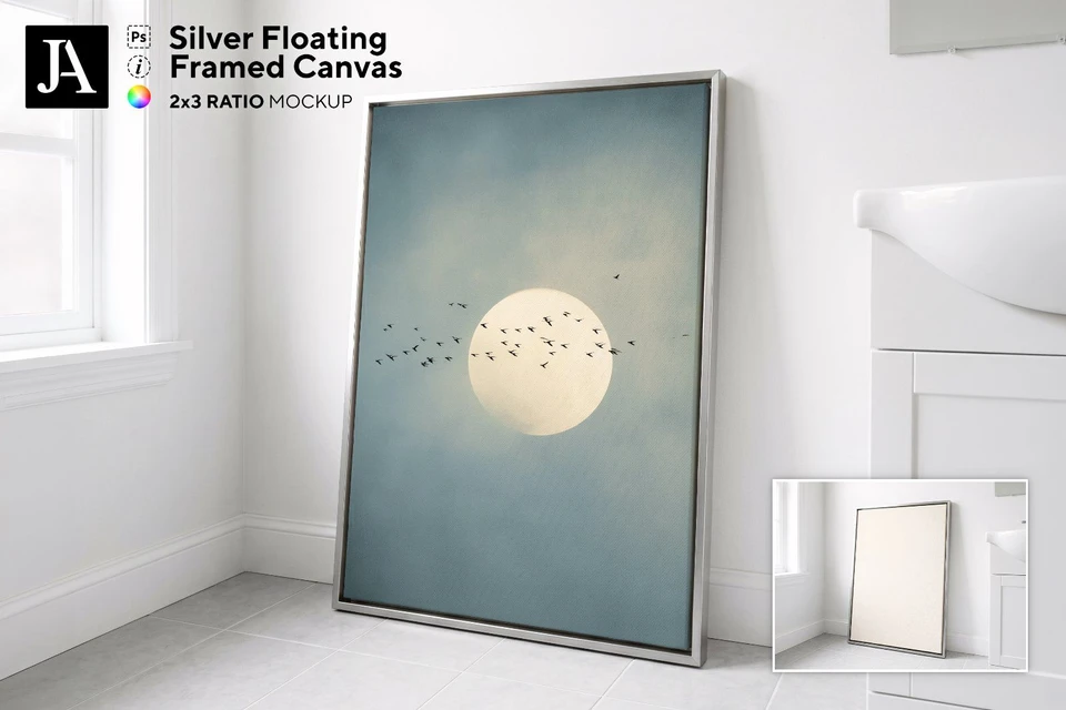 Silver Framed Canvas | 2x3 Ratio PSD