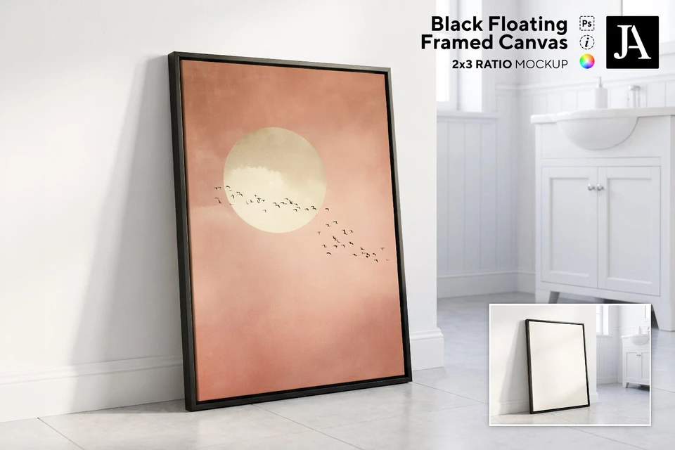 Black Framed Canvas | 2x3 Ratio PSD