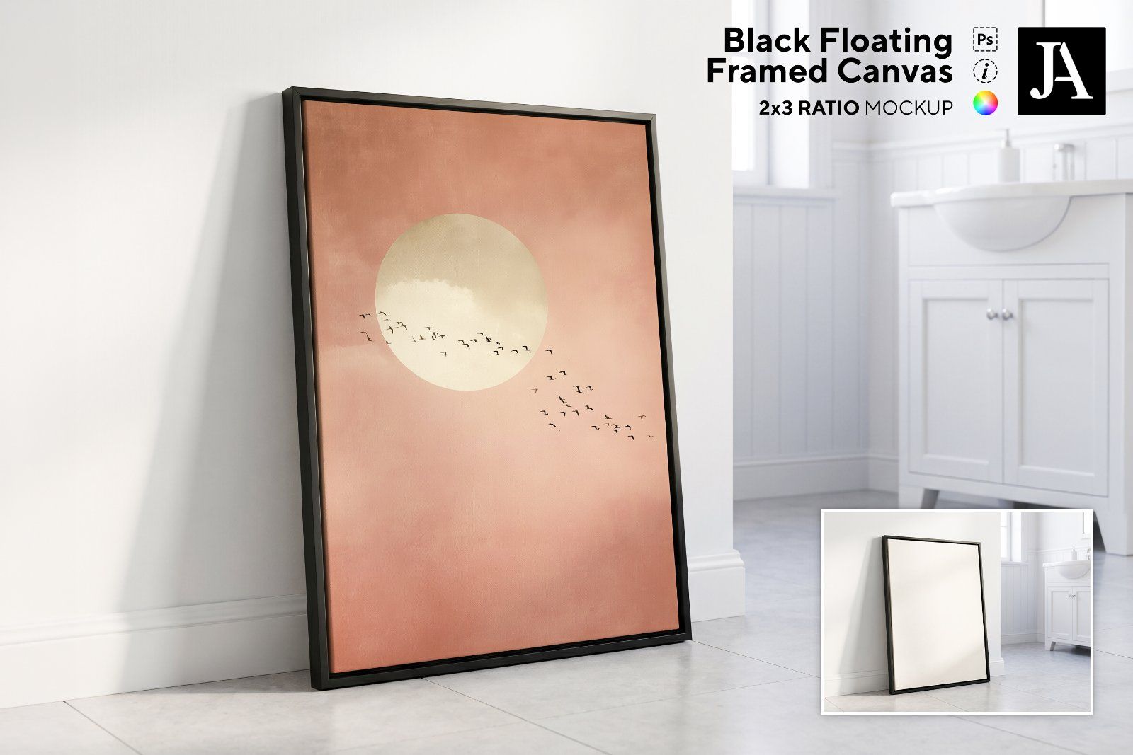 Black Framed Canvas | 2x3 Ratio PSD — image 1