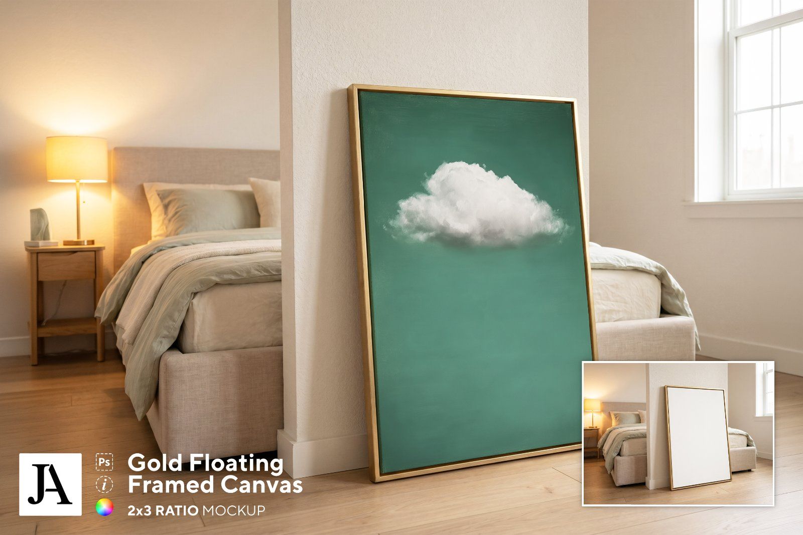 Gold Framed Canvas | 2x3 Ratio PSD — image 1