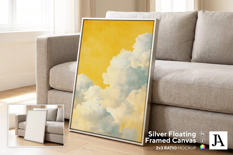 Silver Framed Canvas | 2x3 Ratio PSD