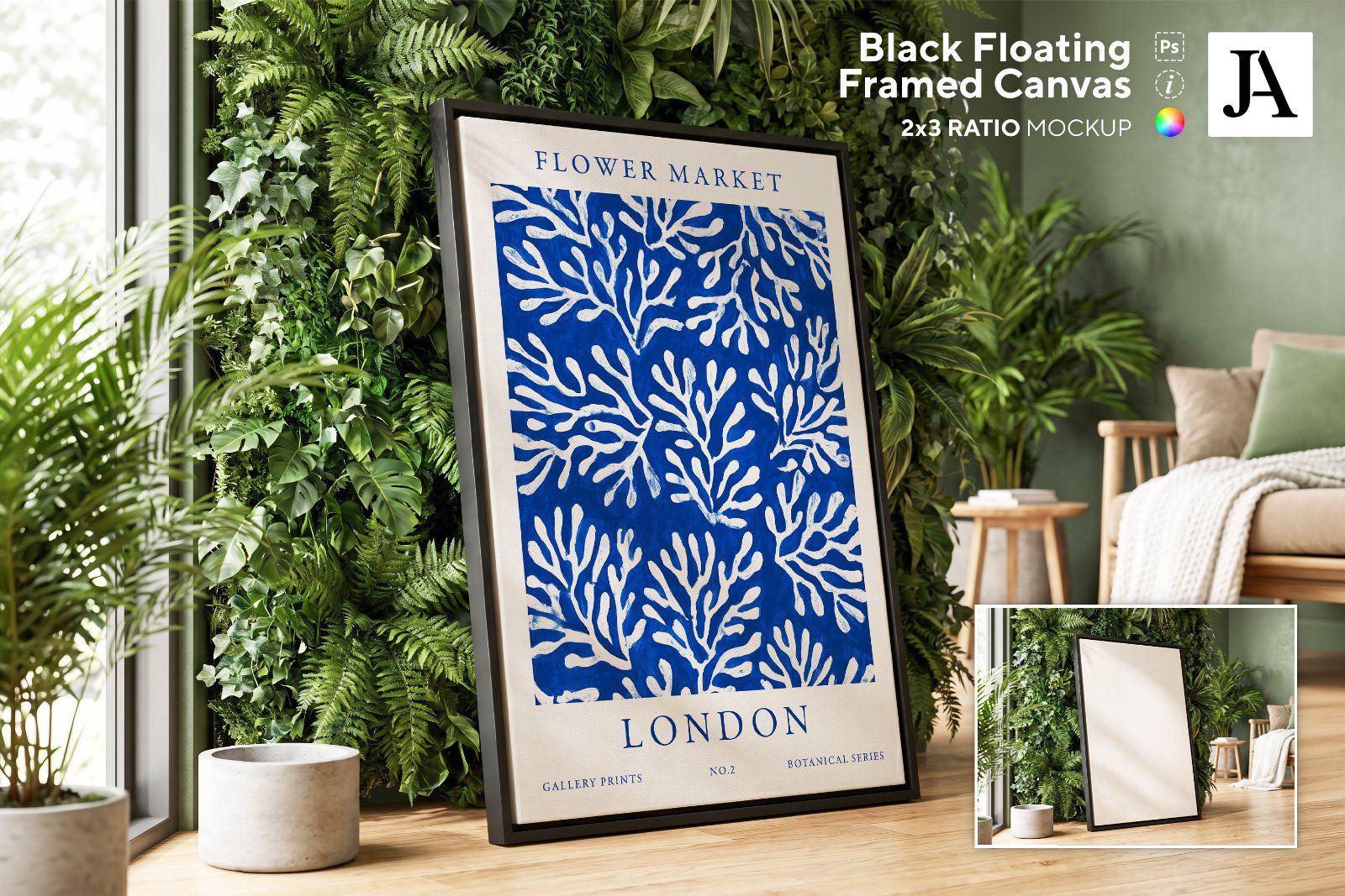 Black Framed Canvas | 2x3 Ratio PSD — image 1