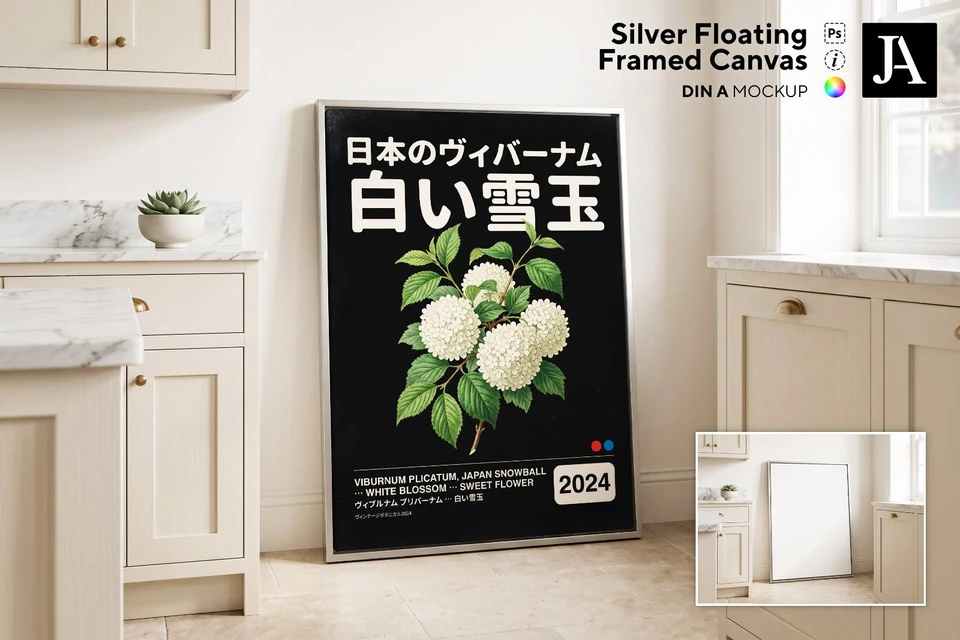 Silver Framed Canvas | DIN A PSD
