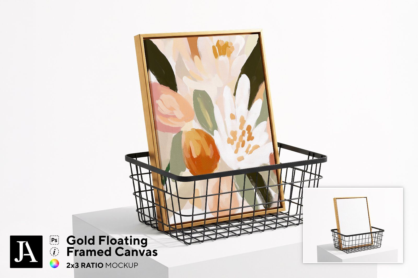 Gold Framed Canvas | 2x3 Ratio PSD — image 1