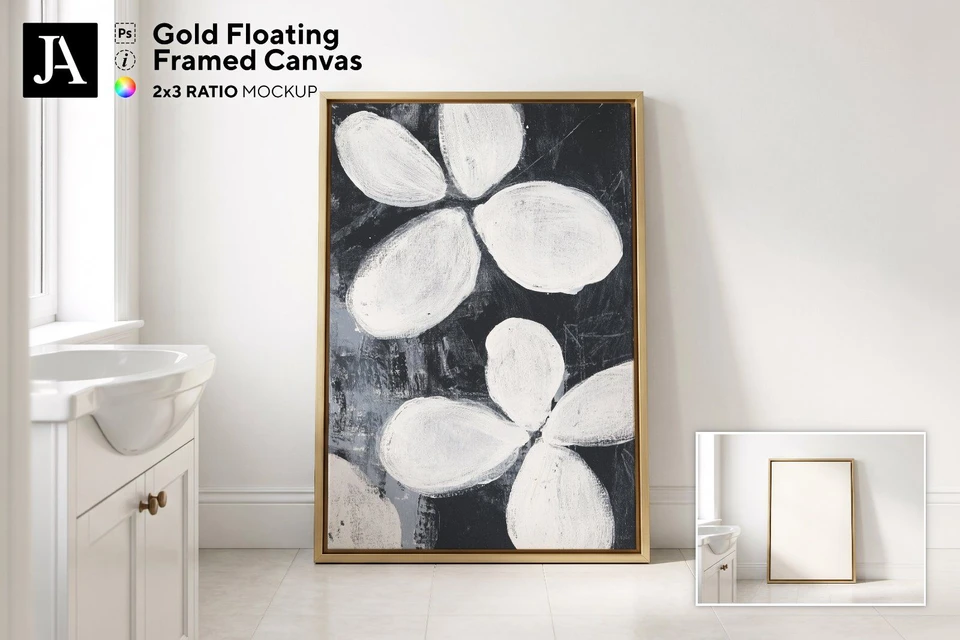 Gold Framed Canvas | 2x3 Ratio PSD