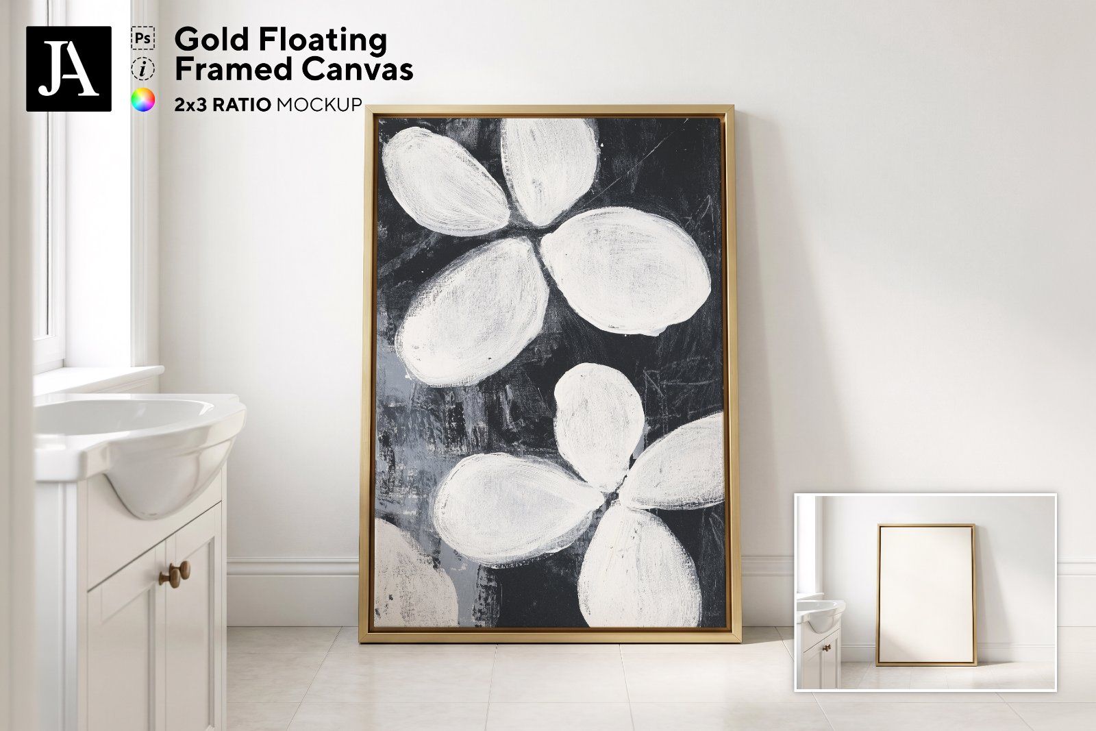 Gold Framed Canvas | 2x3 Ratio PSD — image 1