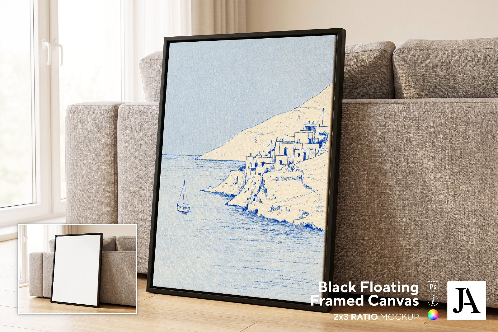 Black Framed Canvas | 2x3 Ratio PSD — image 1