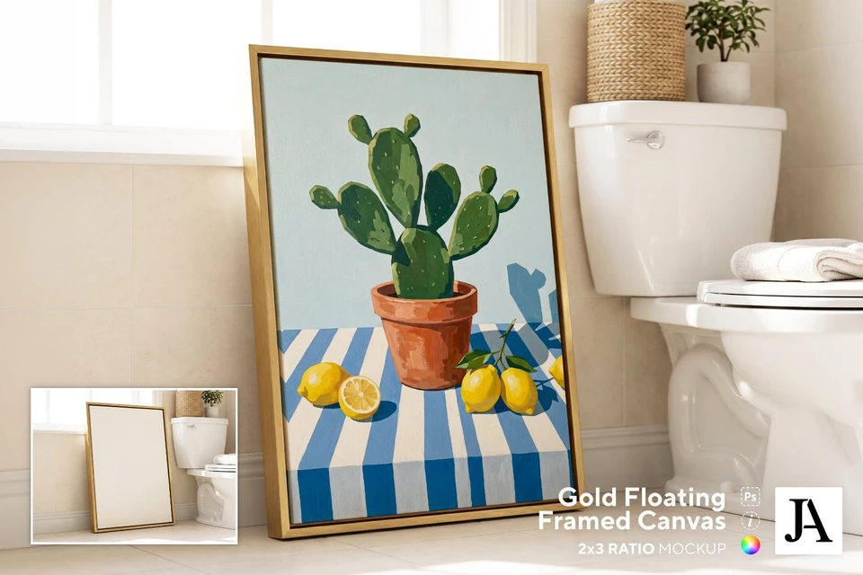Gold Framed Canvas | 2x3 Ratio PSD