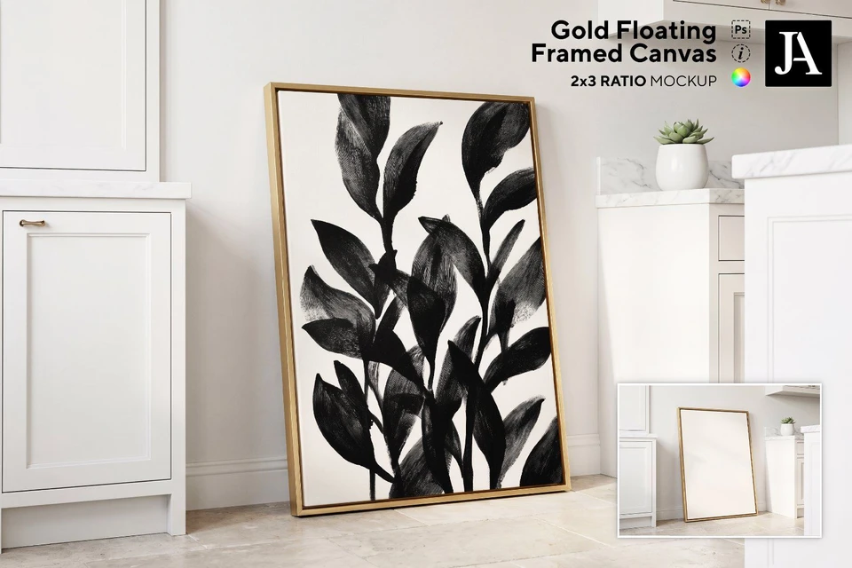 Gold Framed Canvas | 2x3 Ratio PSD