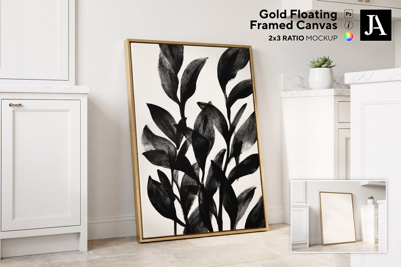 Gold Framed Canvas | 2x3 Ratio PSD — image 1