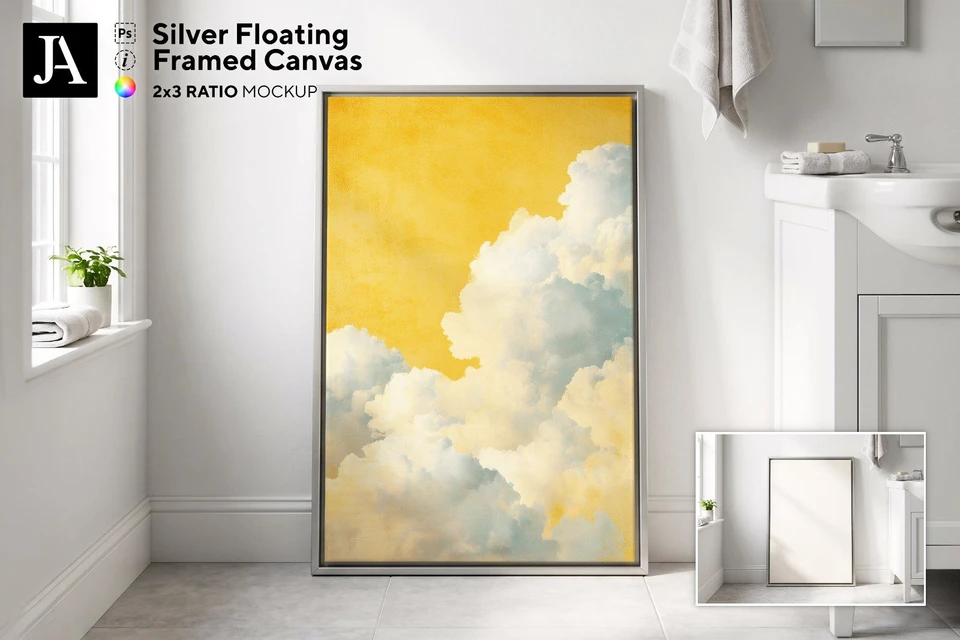 Silver Framed Canvas | 2x3 Ratio PSD