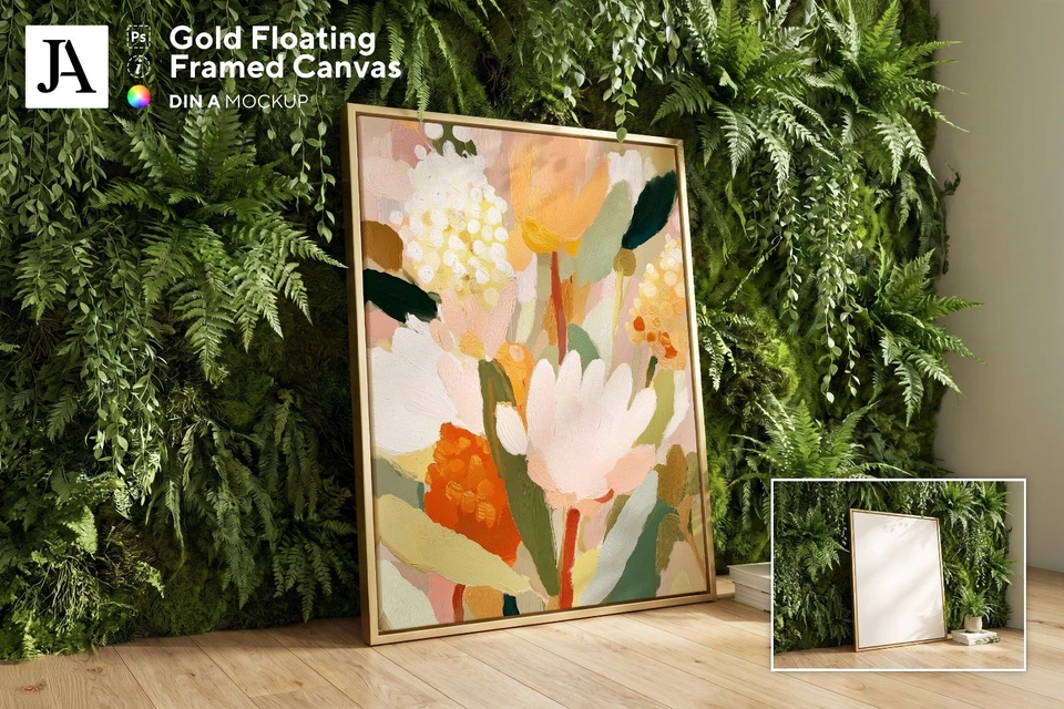 Gold Framed Canvas | DIN A PSD