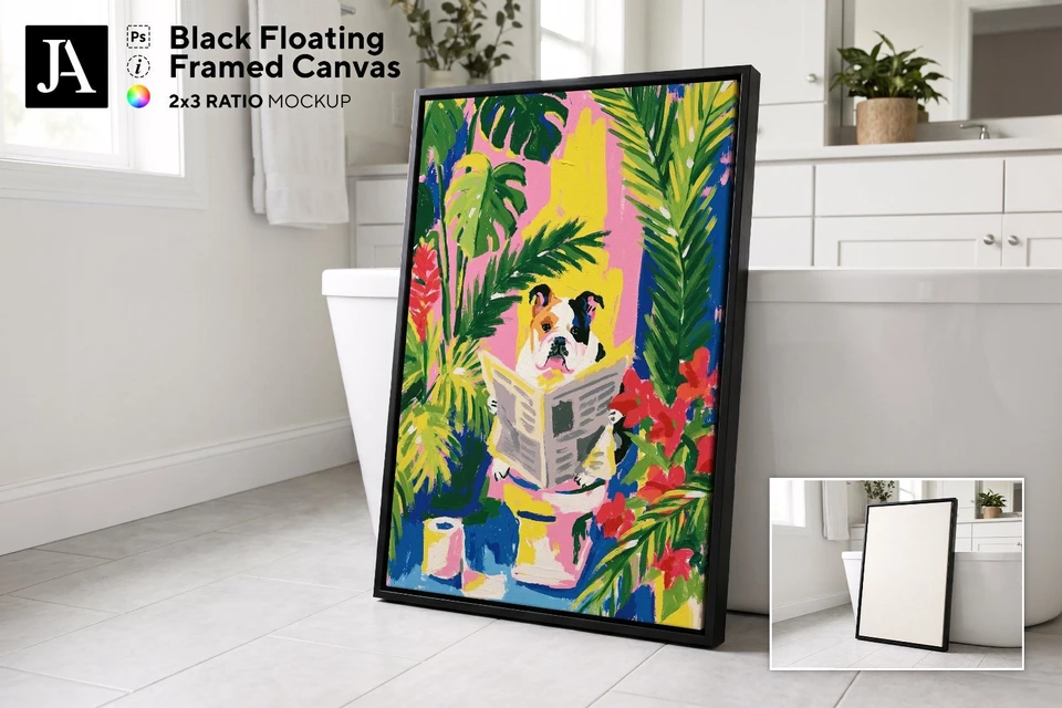 Black Framed Canvas | 2x3 Ratio PSD