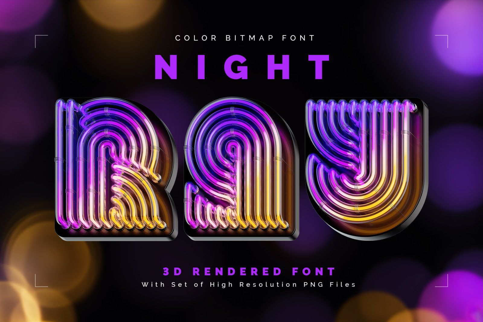 Night Ray — Color Bitmap Font — image 1