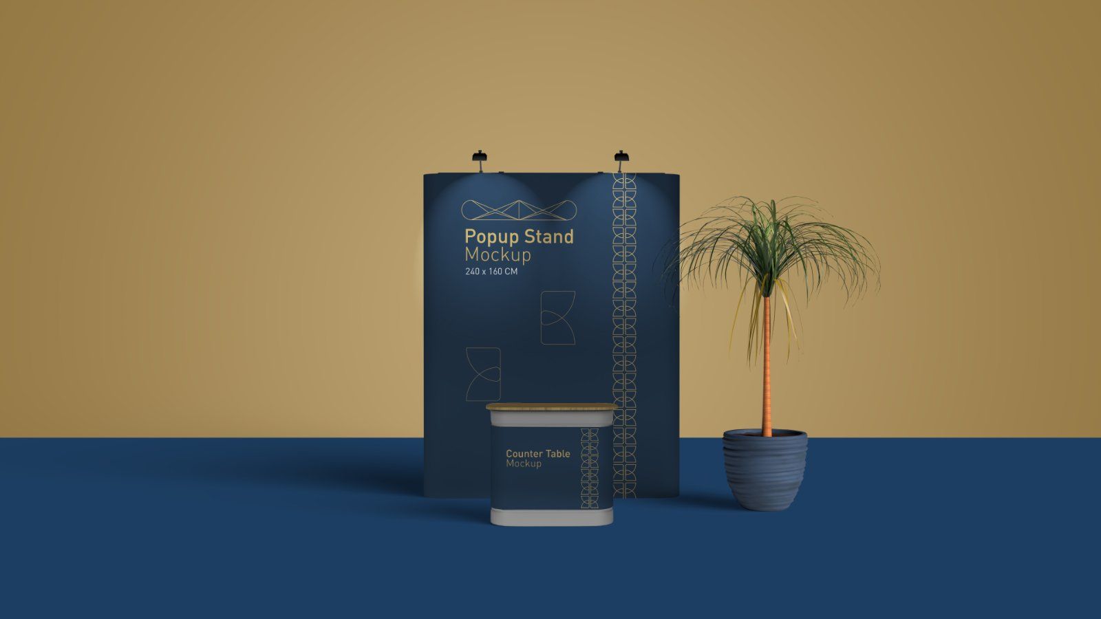 Exhibition Popup Stand Mockup – Trade Show Booth Display, 6 PSD Files