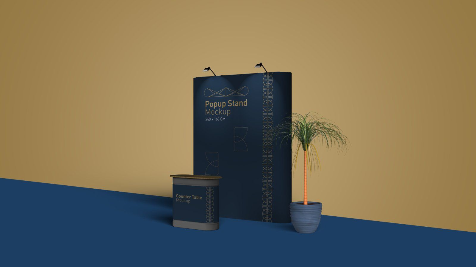 Exhibition Popup Stand Mockup – Trade Show Booth Display, 6 PSD Files