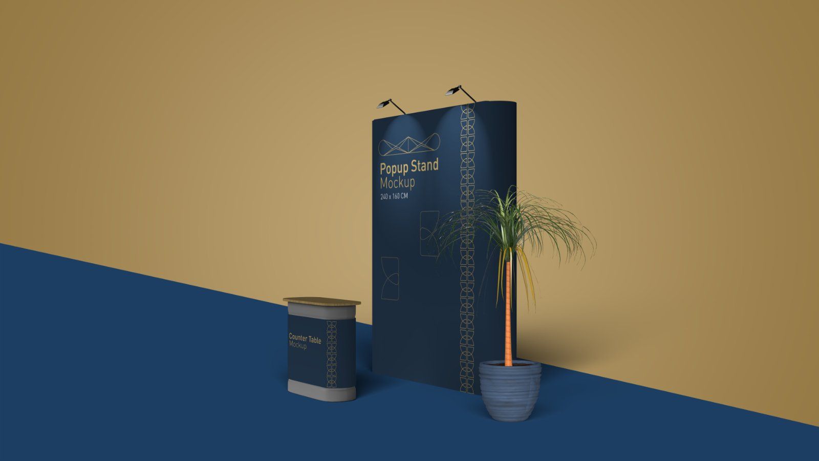 Exhibition Popup Stand Mockup – Trade Show Booth Display, 6 PSD Files