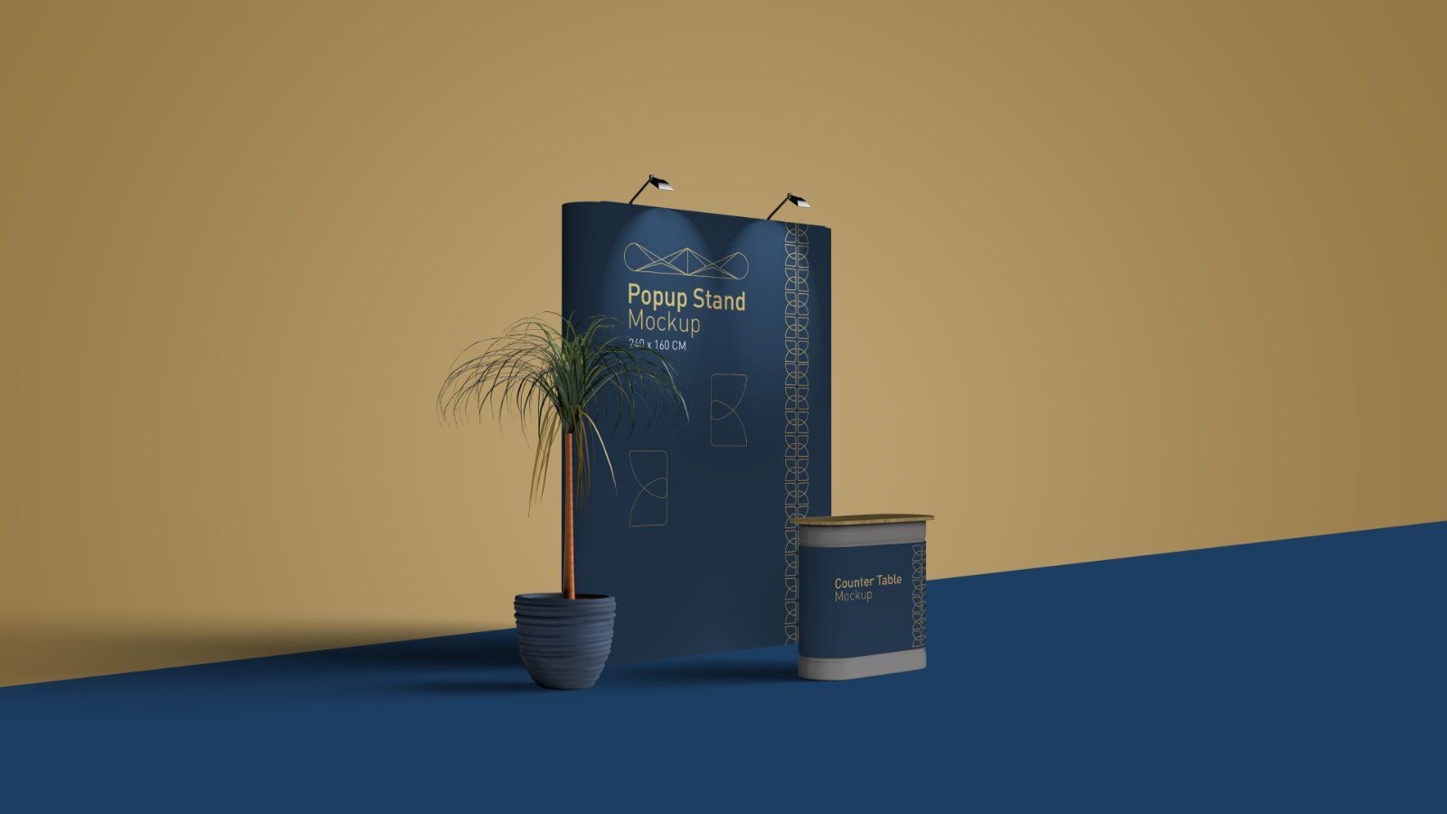 Exhibition Popup Stand Mockup – Trade Show Booth Display, 6 PSD Files