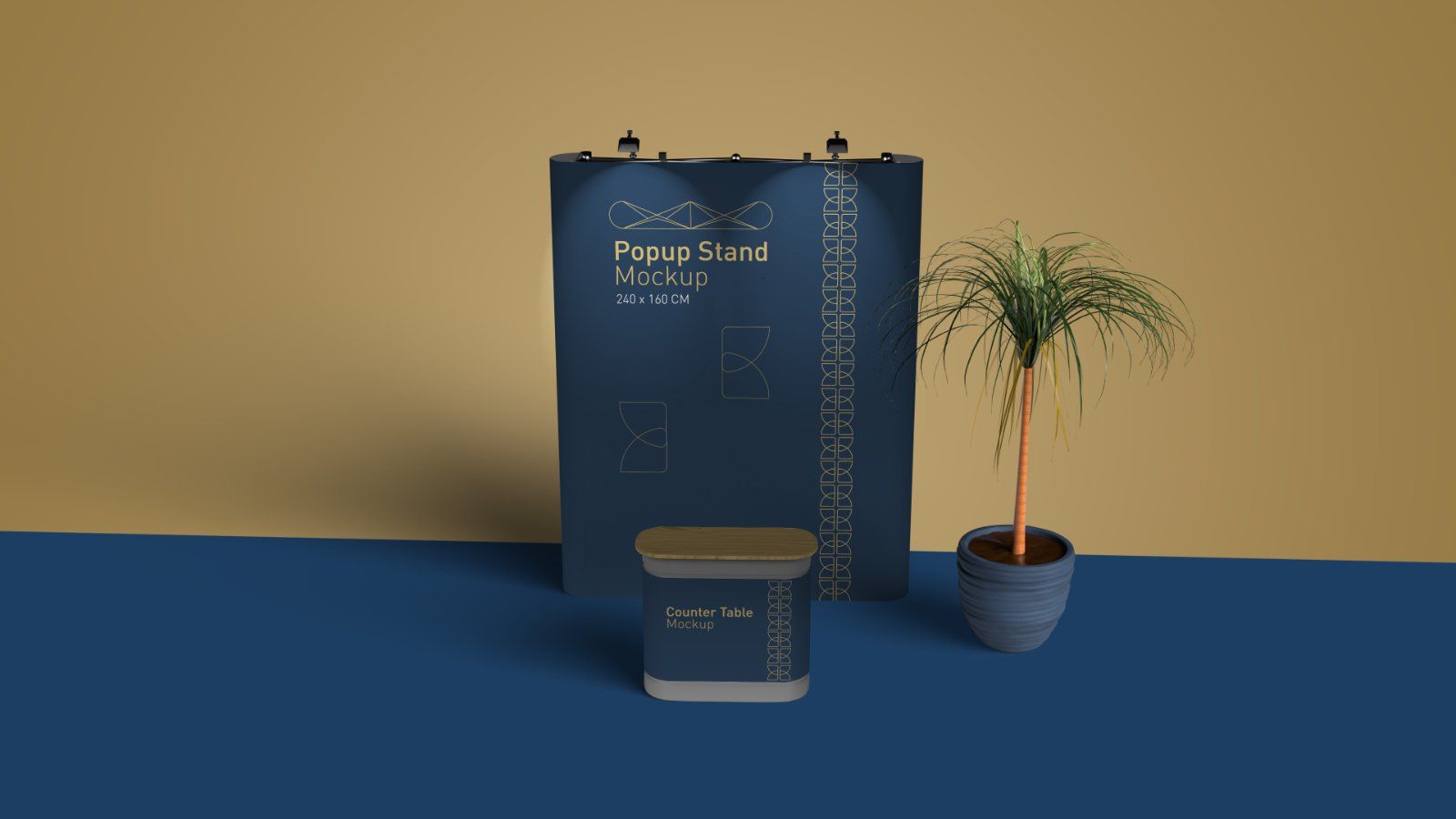 Exhibition Popup Stand Mockup – Trade Show Booth Display, 6 PSD Files
