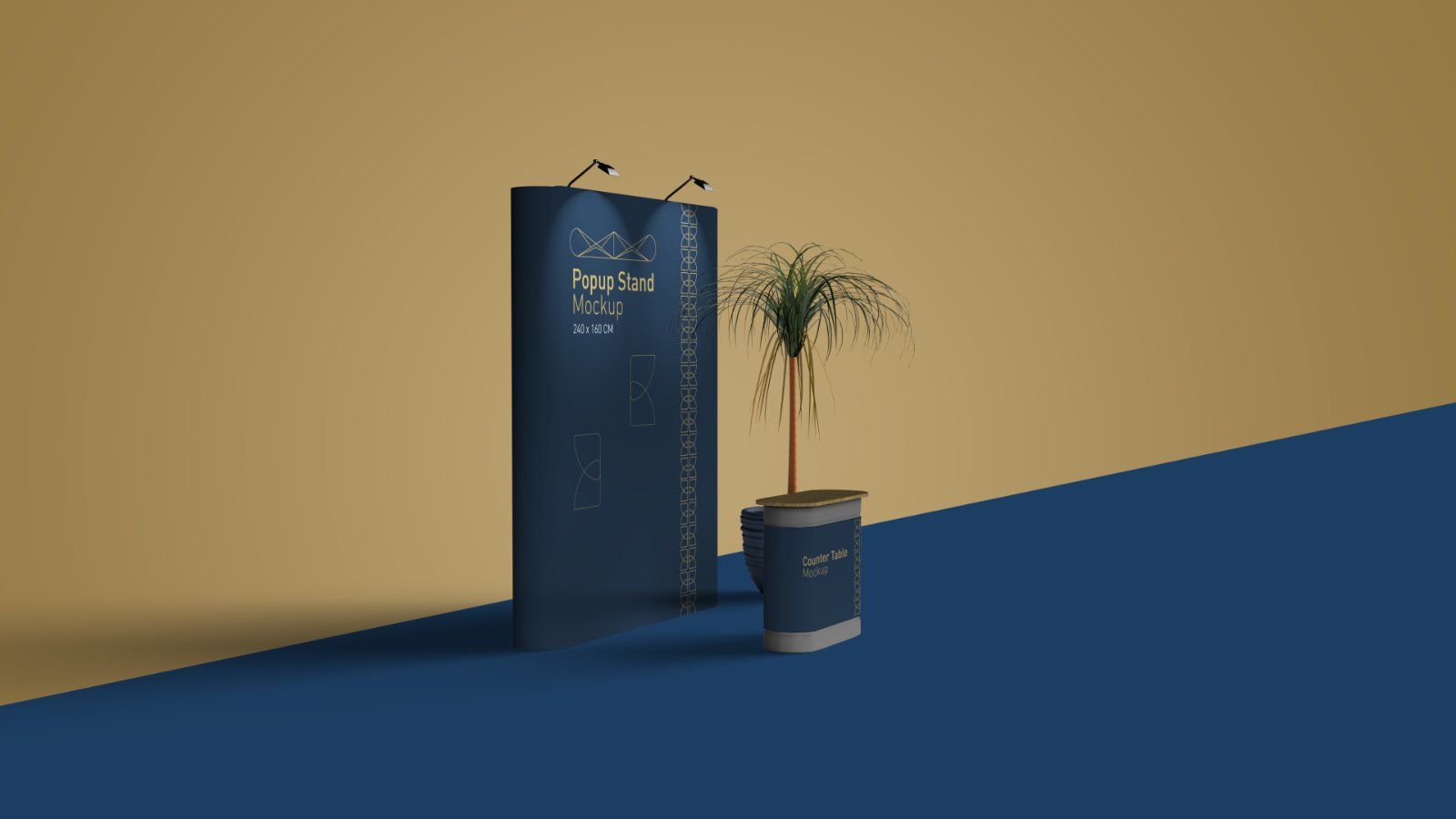 Exhibition Popup Stand Mockup – Trade Show Booth Display, 6 PSD Files