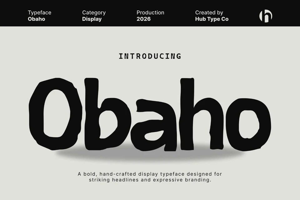 Obaho — Bold & Hand-Crafted Display Typeface