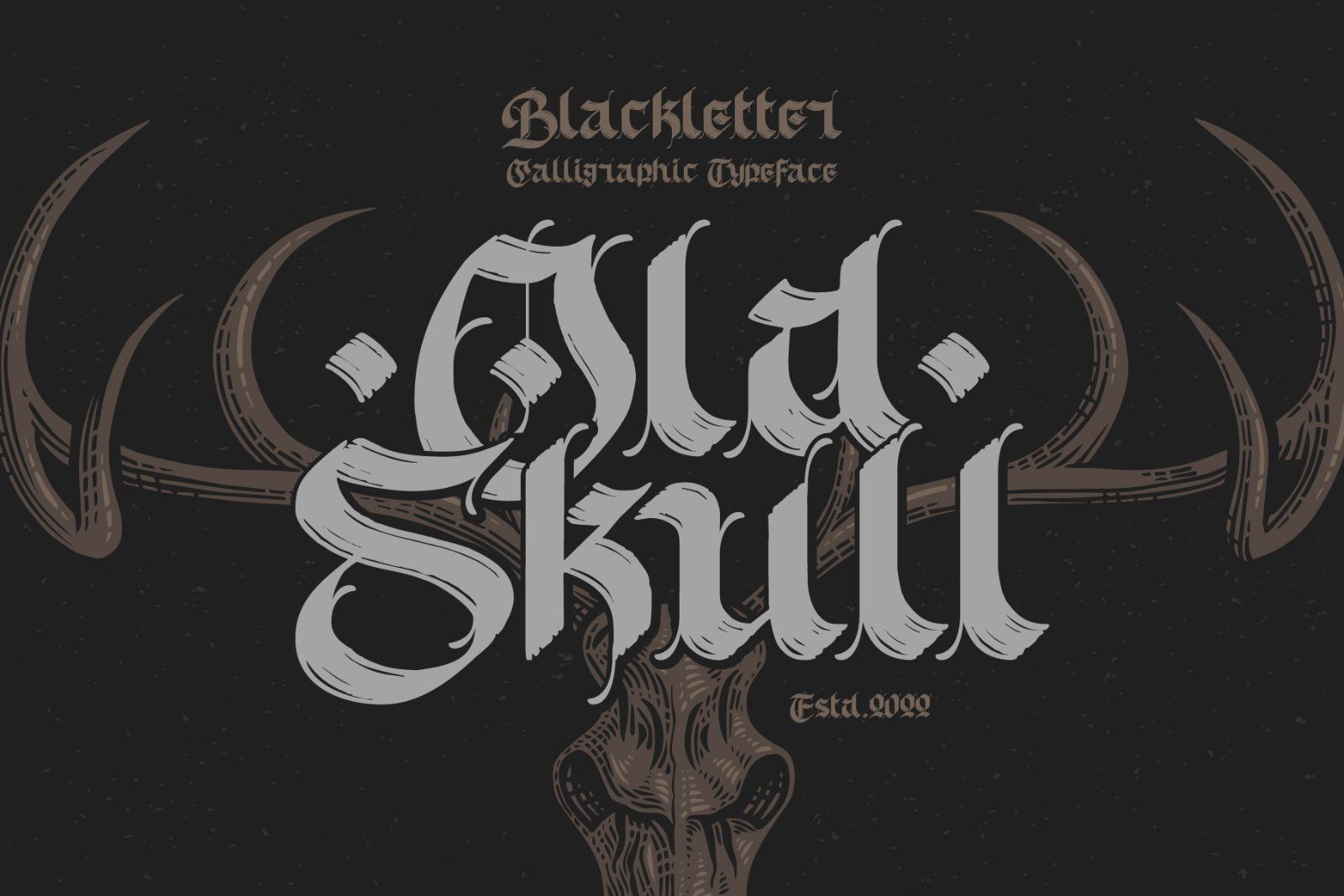 Old Skull Calligraphic Font & Bonus — image 1