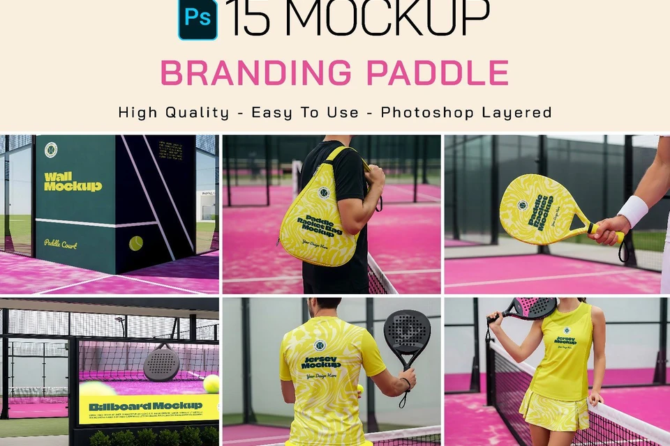 Premium Branding Pink Paddle Mockup