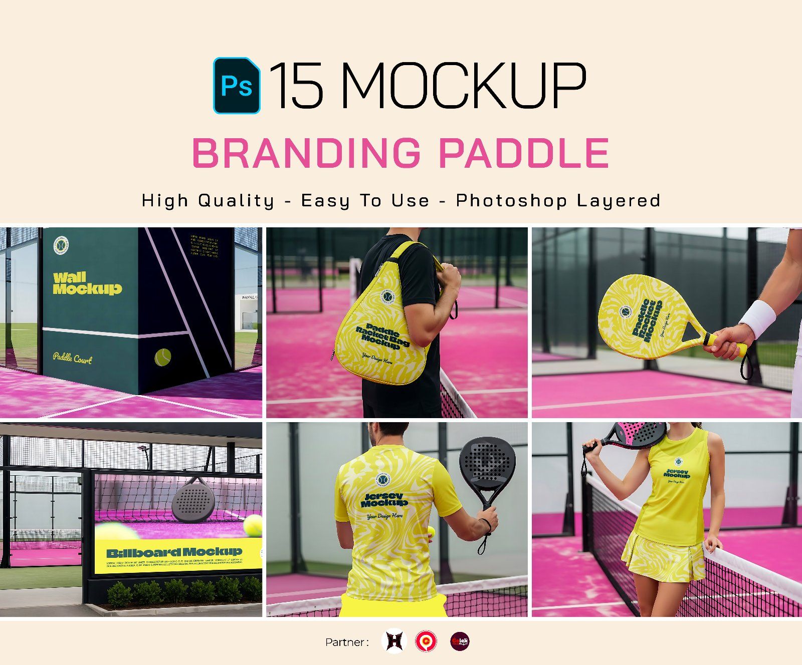 Premium Branding Pink Paddle Mockup