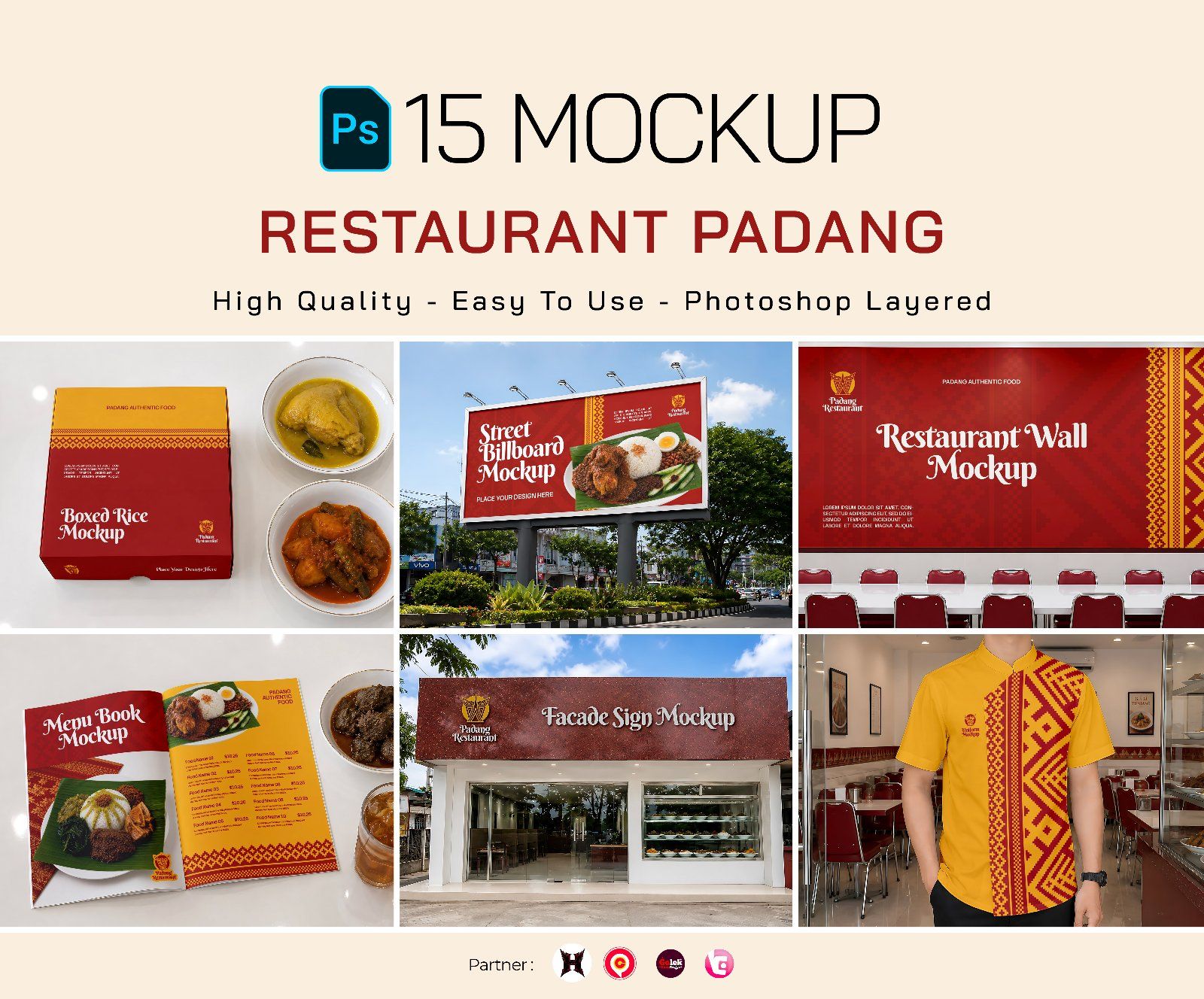 Premium Branding Restaurant Padang Mockup — image 1